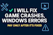 fix game crashes software errors and windows errors