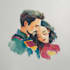 make watercolor super hero couple portrait art