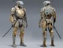 make cyberpunk sci fi robot, mecha character concept art