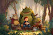 create cartoon kids book illustrations
