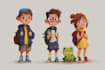 create colorful quirky children book illustrations