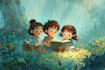 create cartoon kids book illustrations