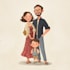 illustrate a romantic family couple portrait
