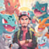 draw you as a pokemon trainer and your team with background