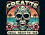 make retro skull beach tiki bar logo