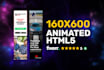 design amphtml or HTML5 banner ads in google web designer