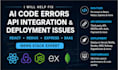 fix ai generated code, react, express, mern errors and apis