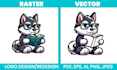 raster to manual vector image tracing, logo redesign high quality