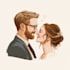 draw couple portrait for wedding illustration