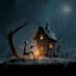draw creepy, horror, halloween cartoon illustrations