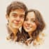 draw a watercolor couple portrait