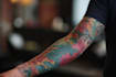 create sleeve tattoo design in geometric style