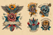 create old school tattoo in traditional tattoo style