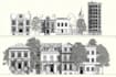 draw detailed building vector line art