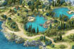create a map illustration, fantasy map, city map tourist map