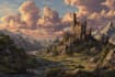 illustrate beautiful flat landscape illustration art