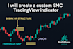 create a custom smc tradingview indicator with bos, fvg, ob and mtf alert