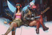 design cyberpunk and fantasy character splash art