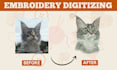 digitize a pets, hat,3d, and machine embroidery