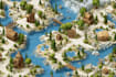 vector map illustration map design isometric fantasy map