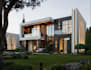 improve 3d modern villa facade,house elevation design,8k render,garden landscape