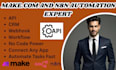 setup make com automation, make expert, make com, api integration, made com, n8n