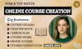 create ebook online course, lesson plan chapter book and coursework upload