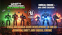 build 2d and 3d mobile games using unity and unreal engine 5