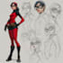 drawing custom superhero character in action