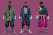 design cyberpunk and fantasy character splash art