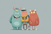 draw a cute and funny cartoon illustration