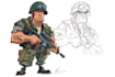 draw military themed character illustrations