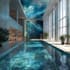 make a design in swimming pool, garden and landscape