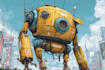 do anime style mecha robot illustrations