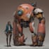 create a sci fi robot and mecha concept art