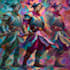 do expressive colorful abstract portraits