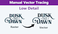 manually convert your raster logo, icon, artwork to vector