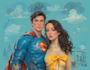 make watercolor super hero couple portrait