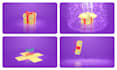 create a 3d animated surprise gift box
