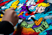create graffiti pop art canvas designs and murals