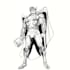 draw black and white comic superhero character line art