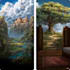 draw fantasy background and landscape