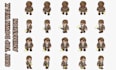 create sprite sheet character design, pixel art animation, rpg and game assets