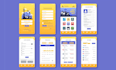 design mobile app login, splash screen, onboarding screens