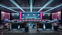 recreate 3d modern bar,8k restaurant interior,lounge rendering,night club design