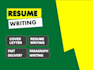 write resume, cv and cover letter