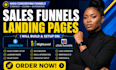 build sales funnels and landing pages in systeme io, gohighlevel or clickfunnels