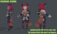 design retro ps1 ps2 n64 style low poly 3d characters for unity or unreal