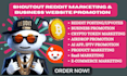 manage reddit post for ecommerce business airdrop iptv crypto website marketing