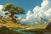 create concept art, fantasy landscapes, background scenes